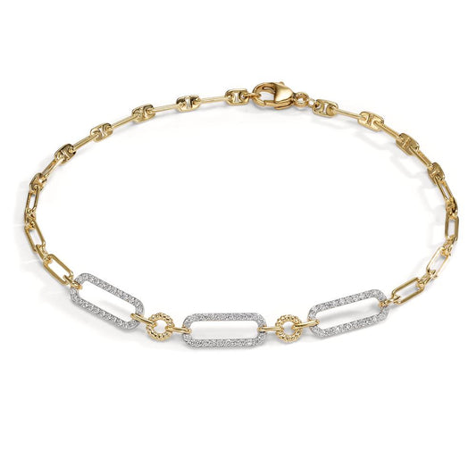 Bracelet 9k Yellow Gold Diamond 0.30 ct, 72 Stones, w-si 18.5 cm