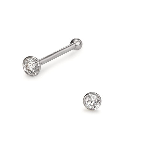 Nose Stud 18k White Gold Diamond 0.035 ct, w-si Ø2.5 mm