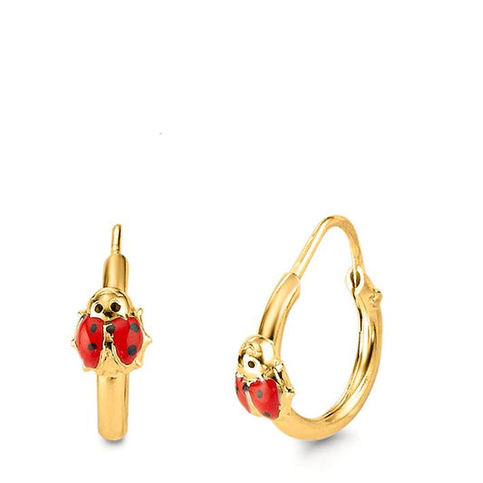 Hoop earrings Silver Yellow Gold plated Ladybird