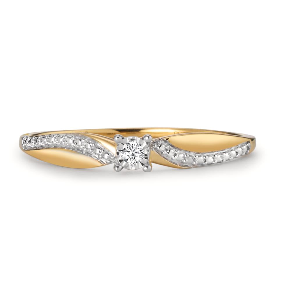 Solitaire ring 18k Yellow Gold Diamond 0.02 ct, w-si