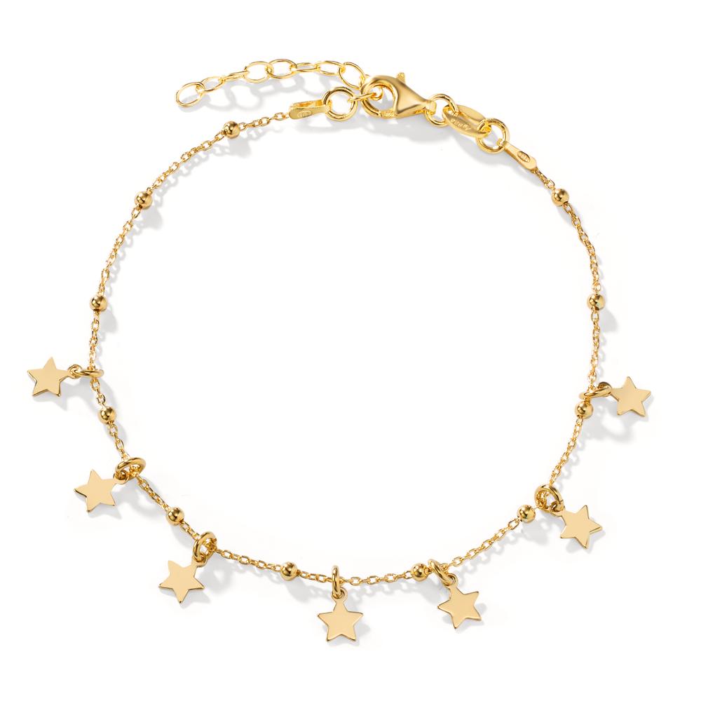 Bracelet Silver Yellow Gold plated Star 19-22 cm