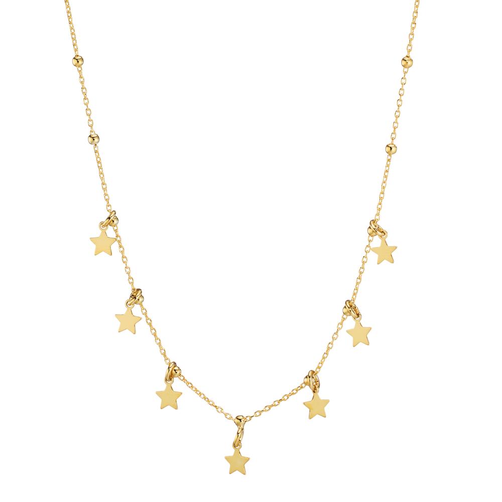 Necklace Silver Yellow Gold plated Star 42 cm