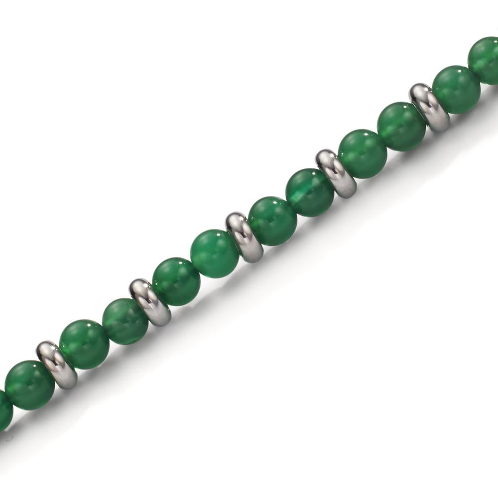 Bracelet Stainless steel Agate Green 20-23.5 cm Ø4.5 mm