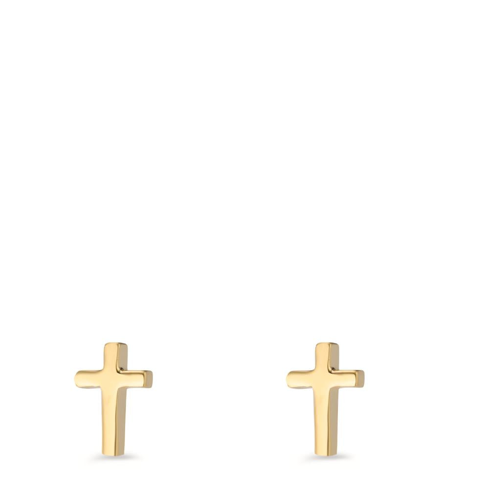 Stud earrings 18k Yellow Gold Cross