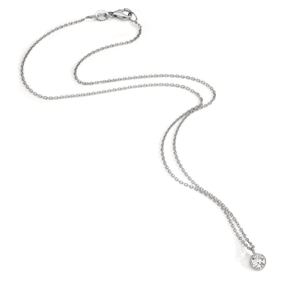 Necklace Silver Zirconia 5.5 mm Rhodium plated 38 cm