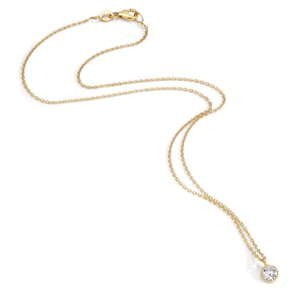 Necklace Silver Zirconia 5.5 mm Yellow Gold plated 38 cm