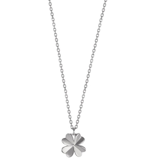 Necklace Silver Rhodium plated Cloverleaf 38 cm