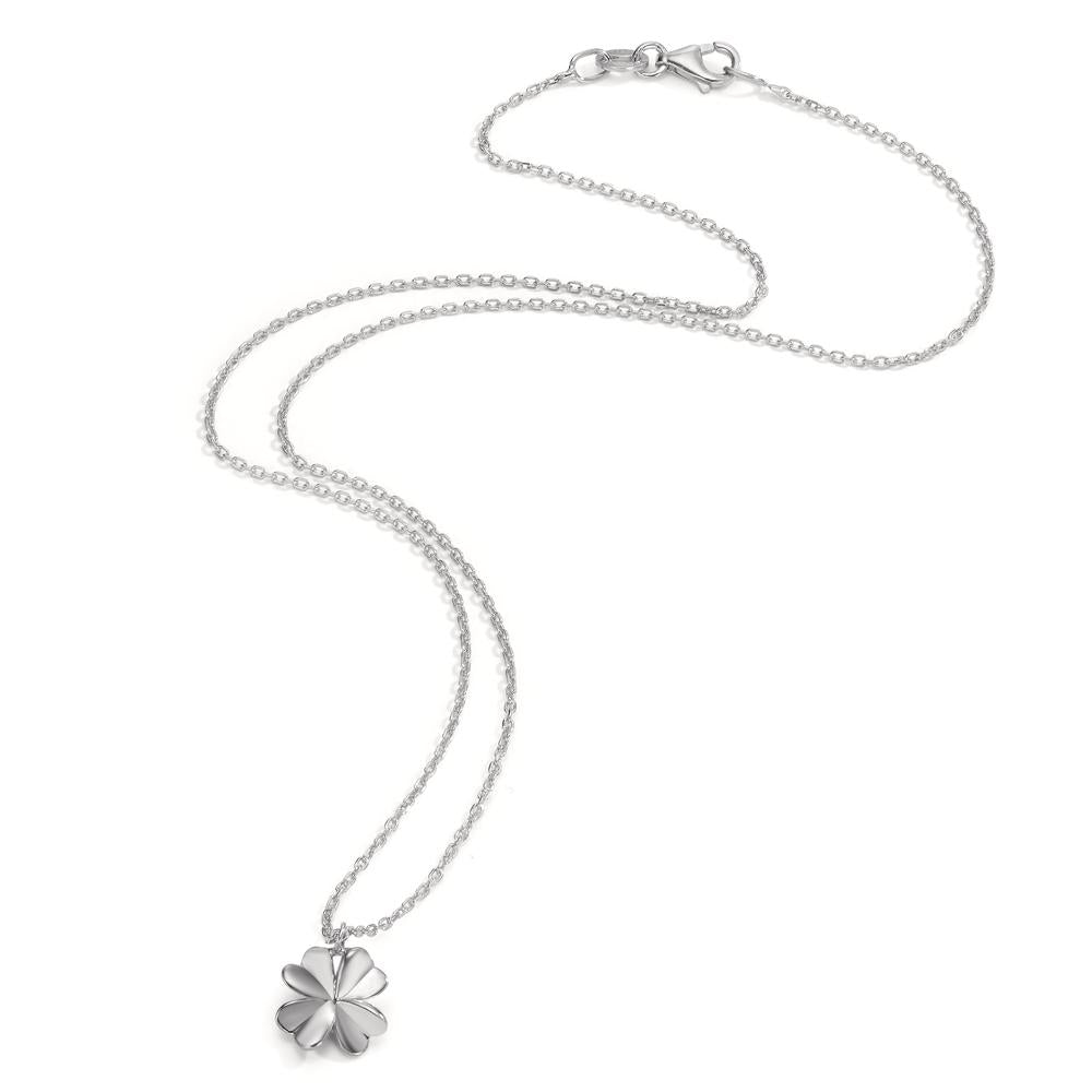 Necklace Silver Rhodium plated Cloverleaf 38 cm