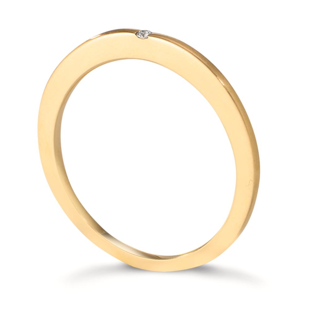 Stacking ring 18k Yellow Gold Lab-grown Diamond 0.01 ct