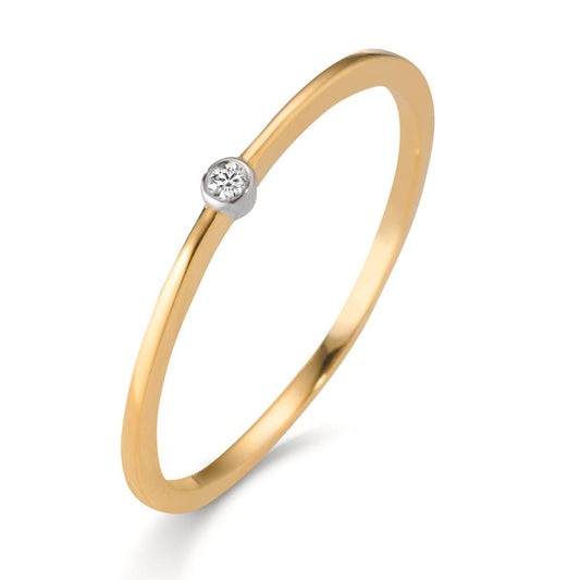 Stacking ring 18k Yellow Gold Lab-grown Diamond 0.01 ct Bicolor