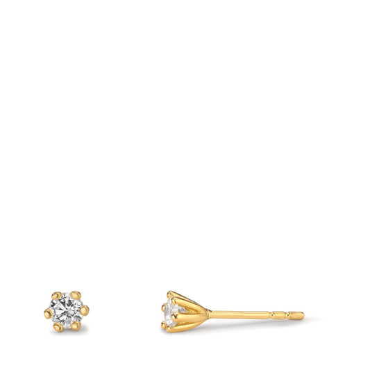 Stud earrings 18k Yellow Gold Lab-grown Diamond 0.18 ct, 2 Stones Ø3.5 mm