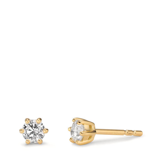 Stud earrings 18k Yellow Gold Lab-grown Diamond 0.40 ct, 2 Stones Ø4.4 mm