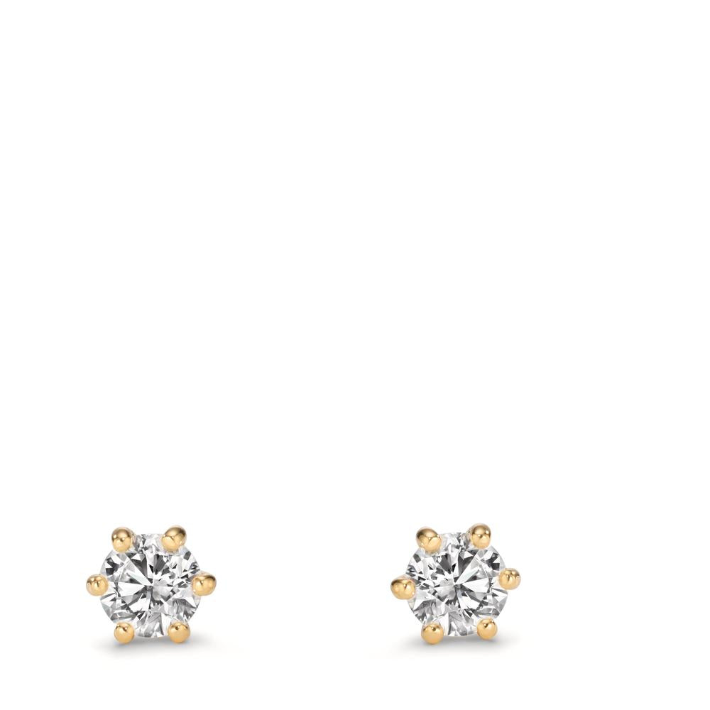 Stud earrings 18k Yellow Gold Lab-grown Diamond 0.40 ct, 2 Stones Ø4.4 mm