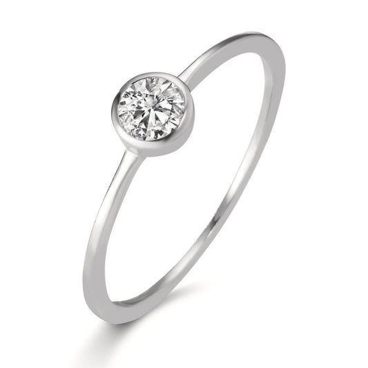 Solitaire ring 18k White Gold Lab-grown Diamond 0.20 ct Ø4.5 mm