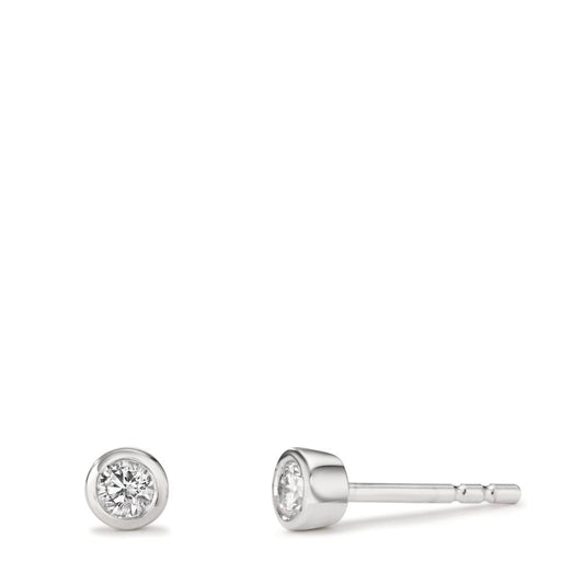 Stud earrings 18k White Gold Lab-grown Diamond 0.20 ct, 2 Stones Ø4 mm