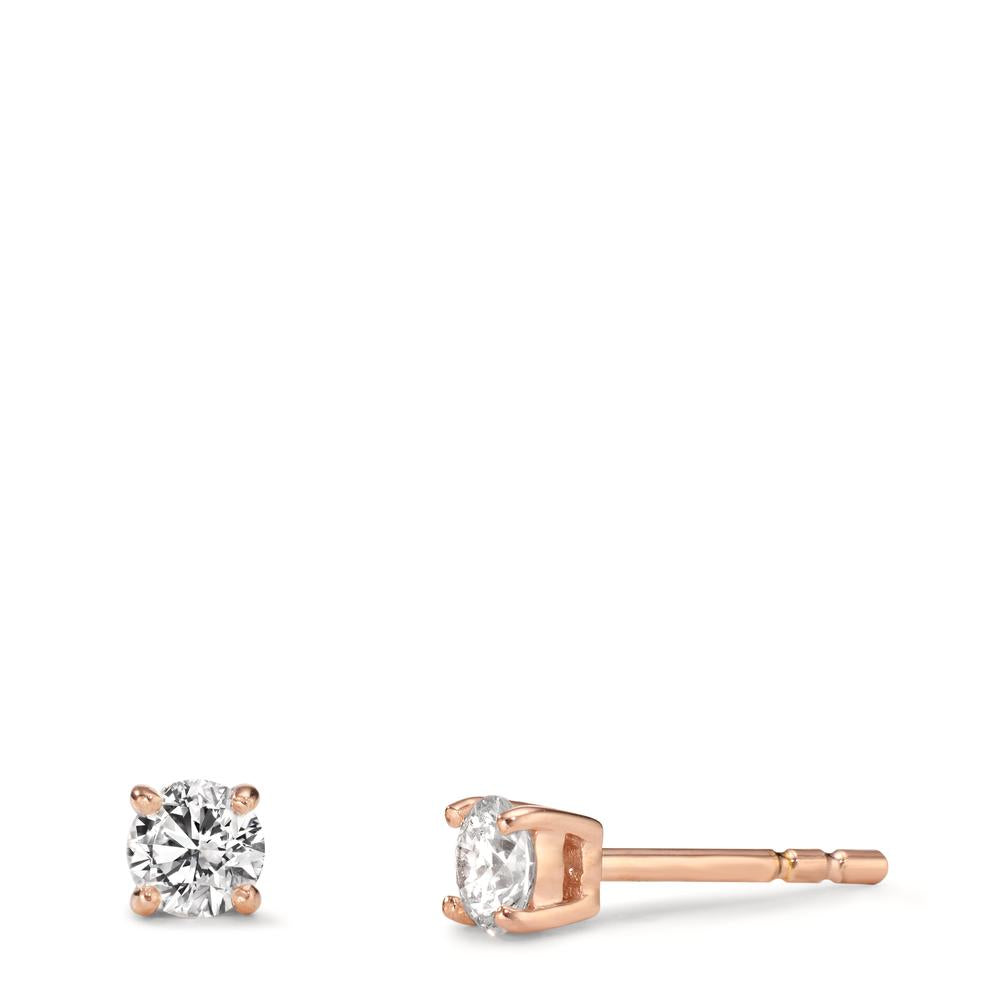 Stud earrings 18k Red Gold Lab-grown Diamond 0.40 ct, 2 Stones Ø3.8 mm