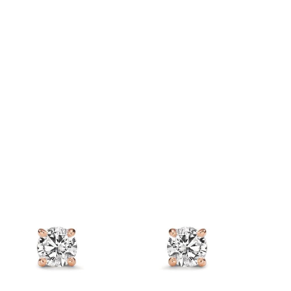 Stud earrings 18k Red Gold Lab-grown Diamond 0.40 ct, 2 Stones Ø3.8 mm