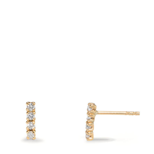 Stud earrings 9k Yellow Gold Zirconia 8 Stones