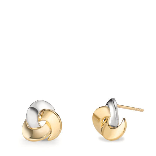 Stud earrings 9k Yellow Gold, 9k White Gold Ø9.5 mm