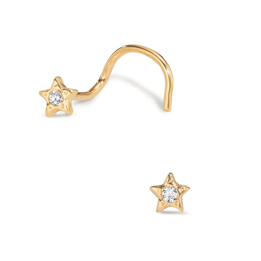 Nose Stud 9k Yellow Gold Zirconia Star Ø2.5 mm