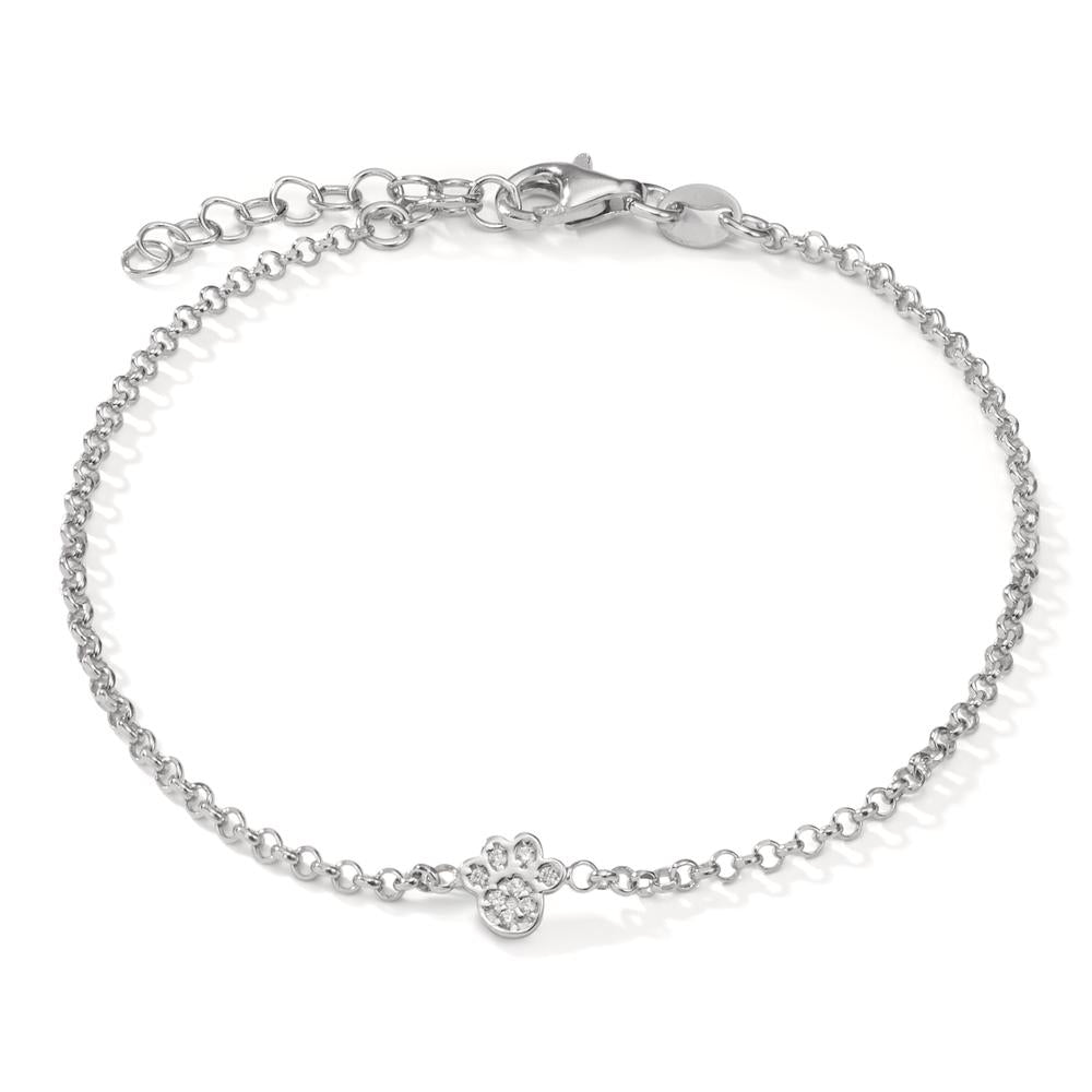 Bracelet Silver Zirconia 8 Stones Rhodium plated Paw 17-20 cm