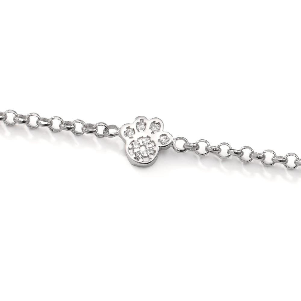 Bracelet Silver Zirconia 8 Stones Rhodium plated Paw 17-20 cm