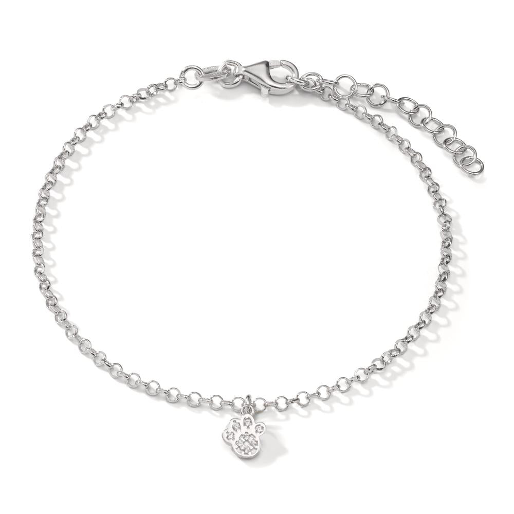 Bracelet Silver Zirconia 8 Stones Rhodium plated Paw 17.5-20.5 cm