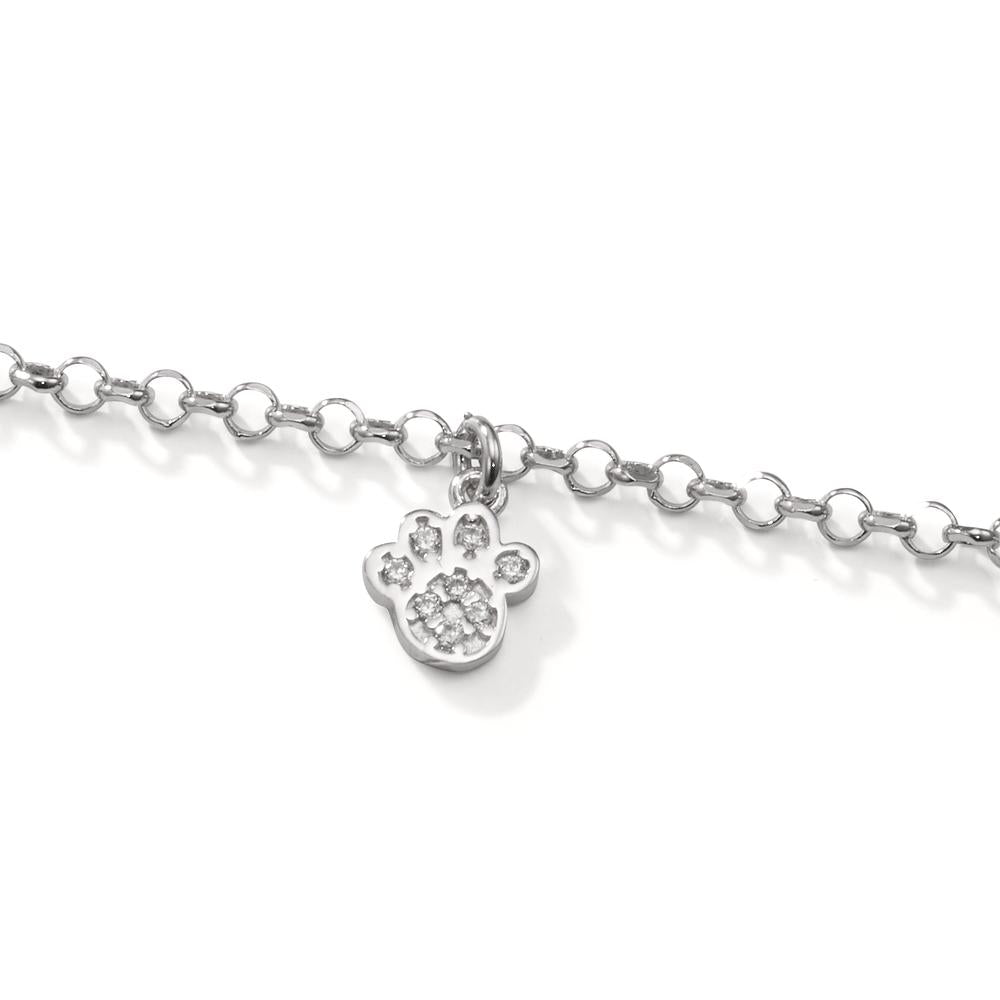 Bracelet Silver Zirconia 8 Stones Rhodium plated Paw 17.5-20.5 cm