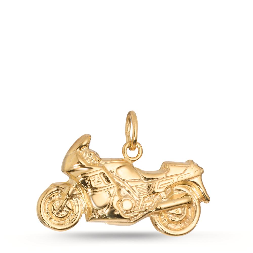 Pendant 9k Yellow Gold Bicolor Motorcycle