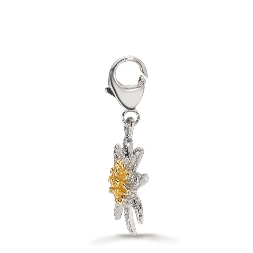 Charms Silver Yellow Bicolor Edelweiss Ø15 mm