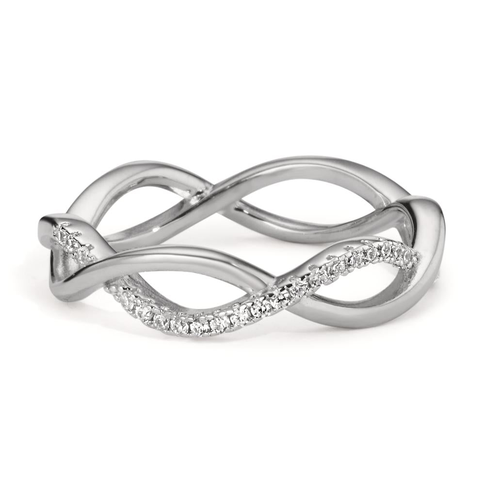 Ring Silver Zirconia Rhodium plated Infinity