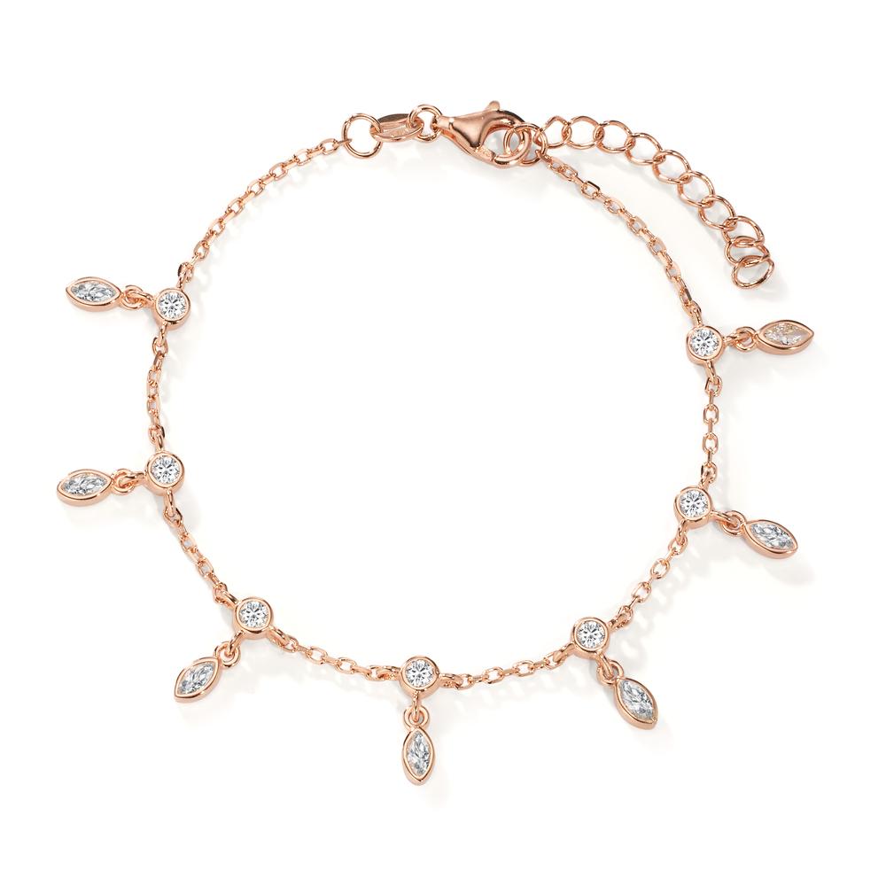 Bracelet Silver Zirconia 14 Stones Rose Gold plated 16-19 cm