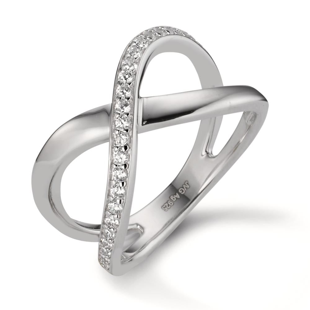 Ring Silver Zirconia Rhodium plated