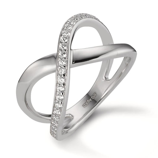 Ring Silver Zirconia Rhodium plated