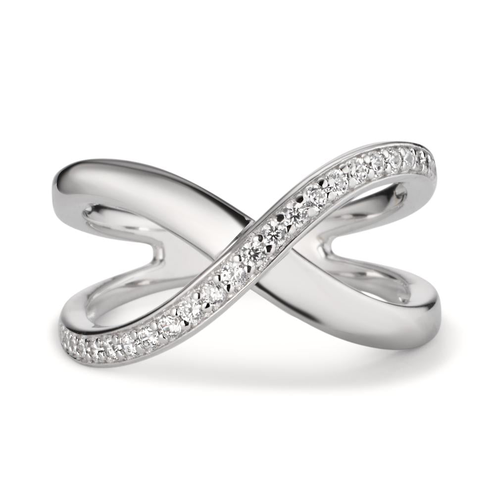 Ring Silver Zirconia Rhodium plated