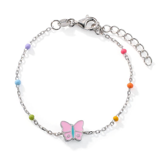 Bracelet Silver Zirconia Rhodium plated Butterfly 14-16.5 cm