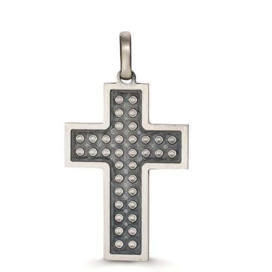 Engravable pendant Silver Patinated Cross