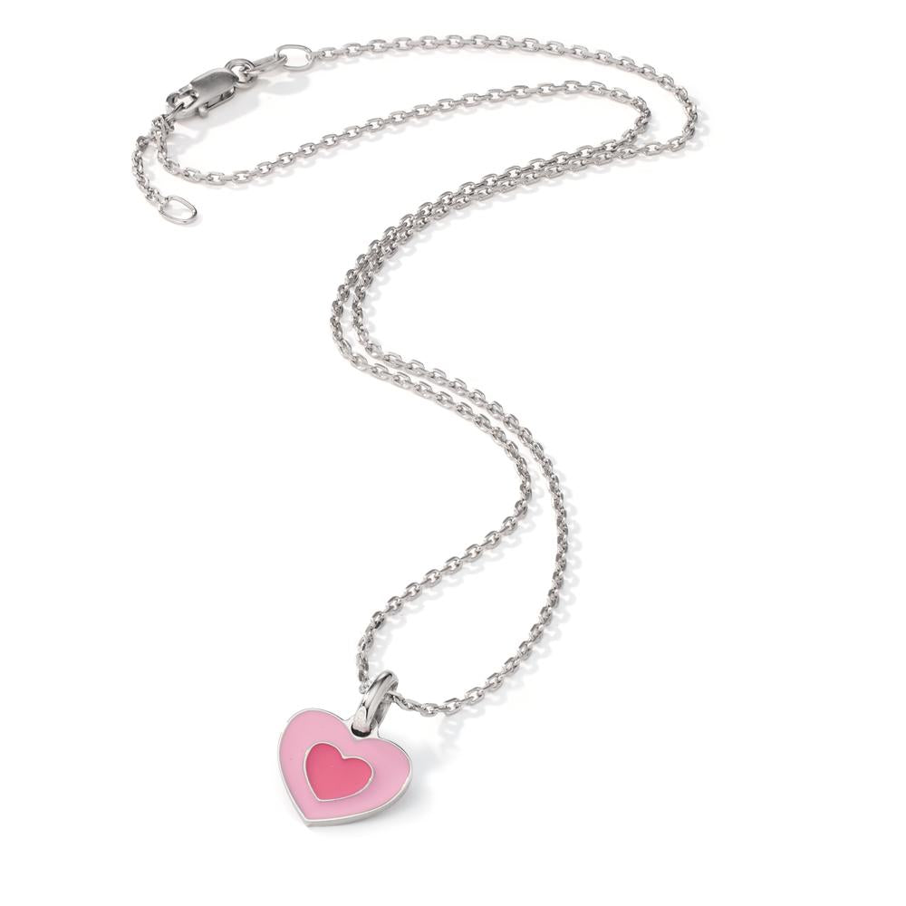 Necklace with pendant Silver Rhodium plated Heart 36-38 cm