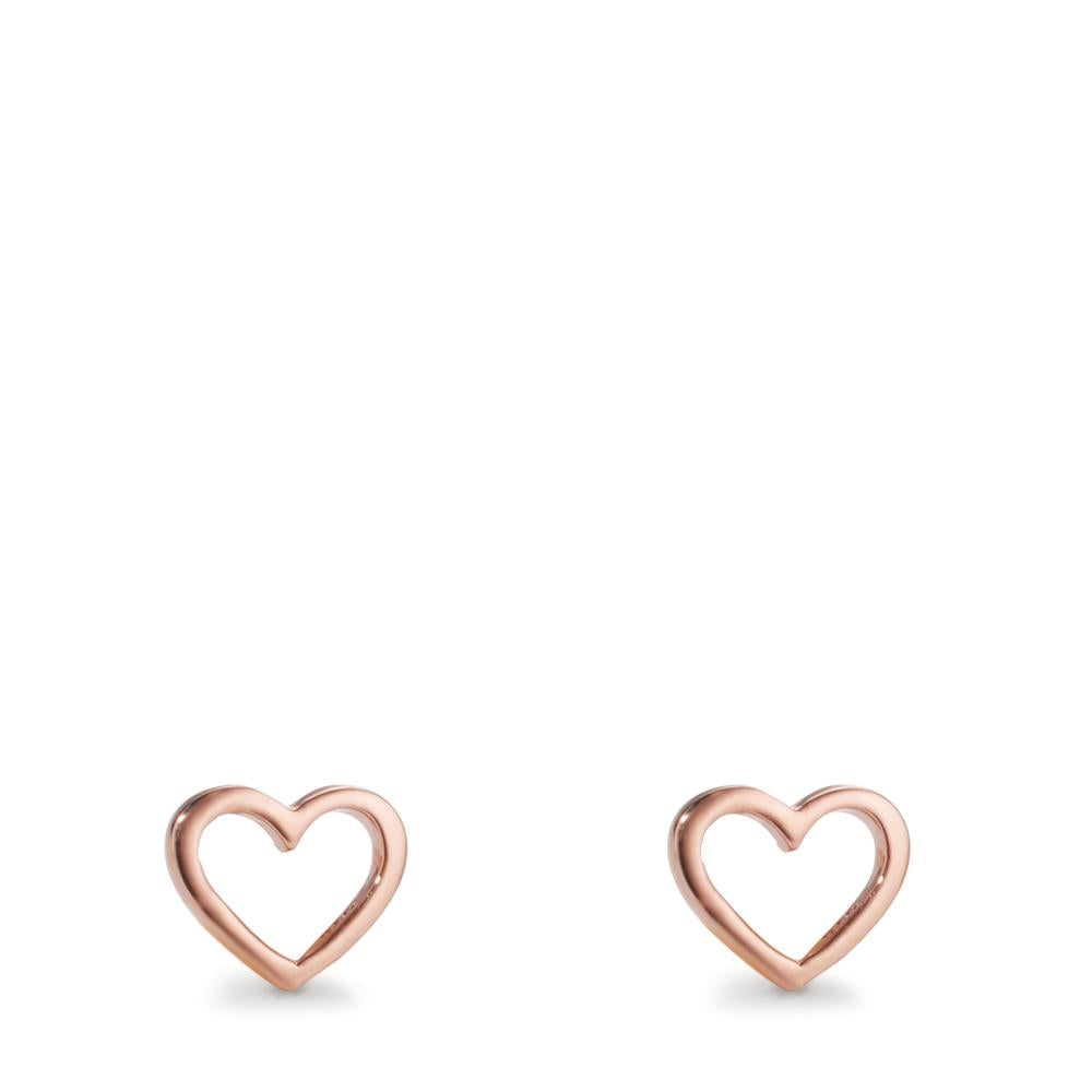 Stud earrings Silver Rose Gold plated Heart Ø6.5 mm