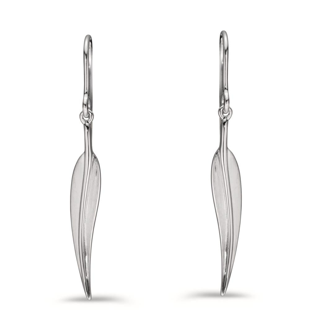 Drop Earrings Silver Rhodium plated Leaf