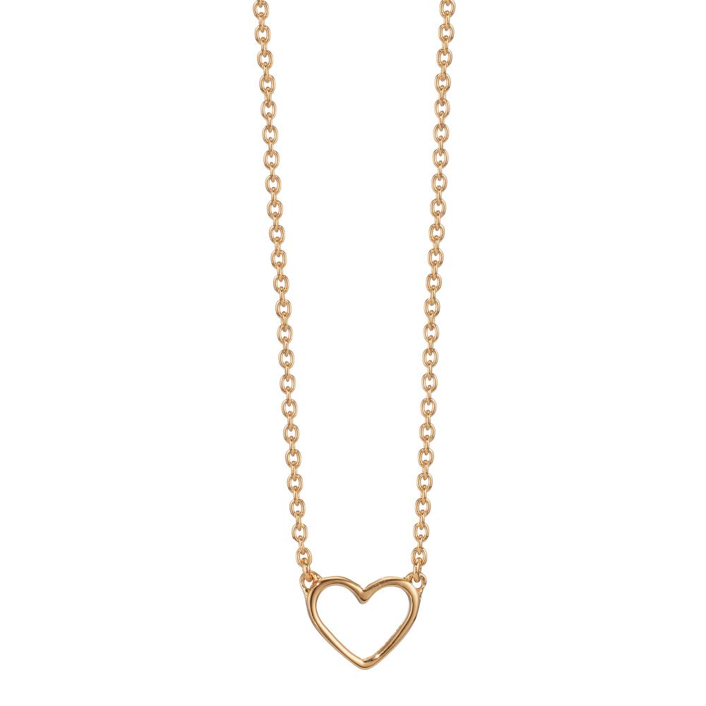 Necklace Silver Yellow Gold plated Heart 42-45 cm