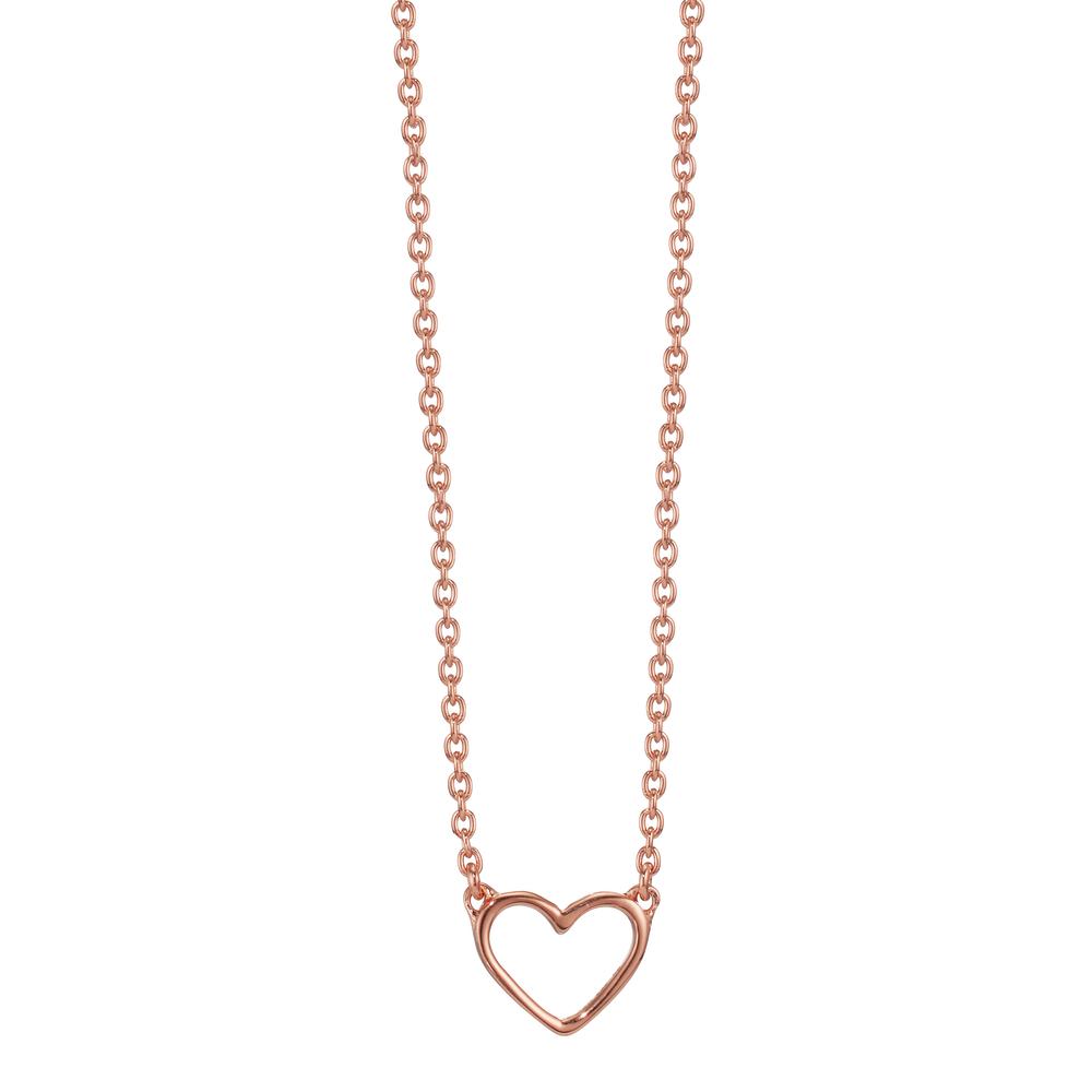 Necklace Silver Rose Gold plated Heart 42-45 cm