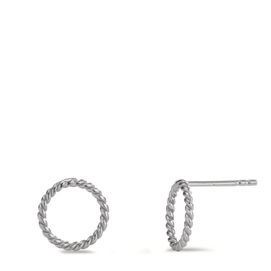 Stud earrings Silver Rhodium plated Ø10 mm