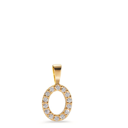 Pendant 9k Yellow Gold Zirconia Yellow Gold plated Ø8 mm