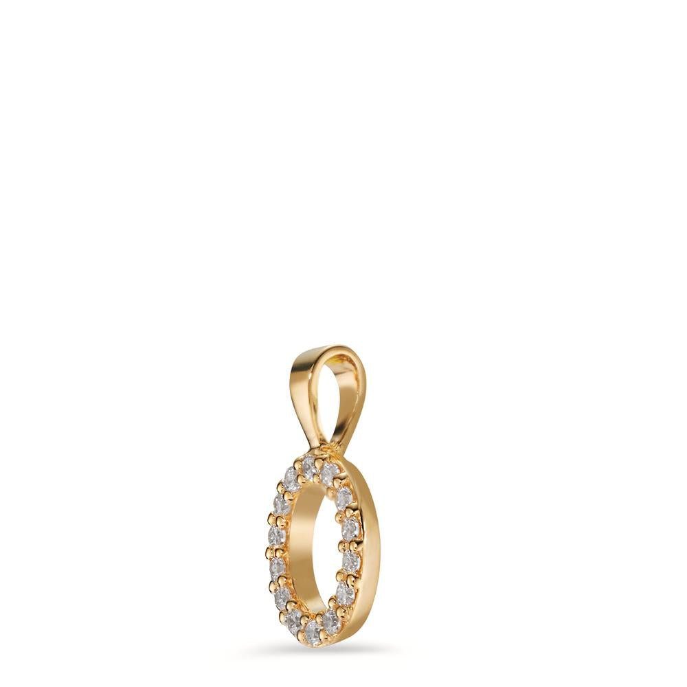 Pendant 9k Yellow Gold Zirconia Yellow Gold plated Ø8 mm