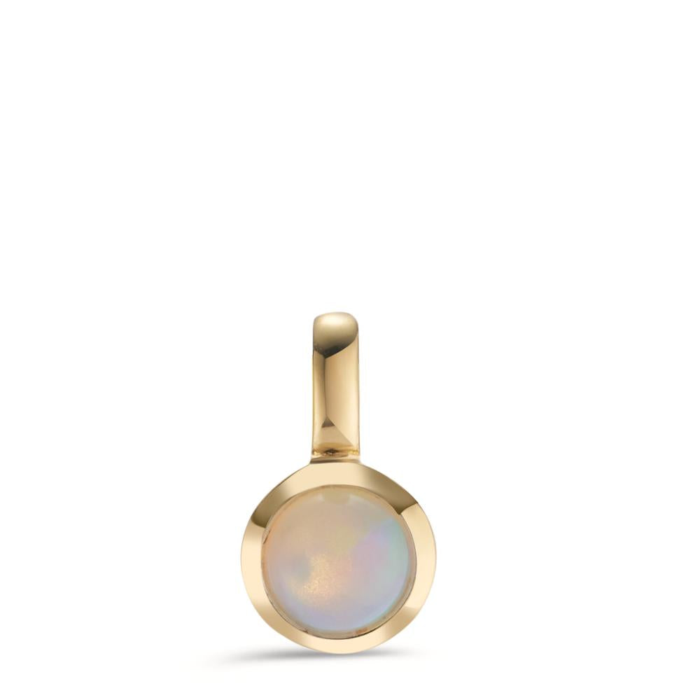 Pendant Silver Opal Yellow Gold plated Ø7.5 mm