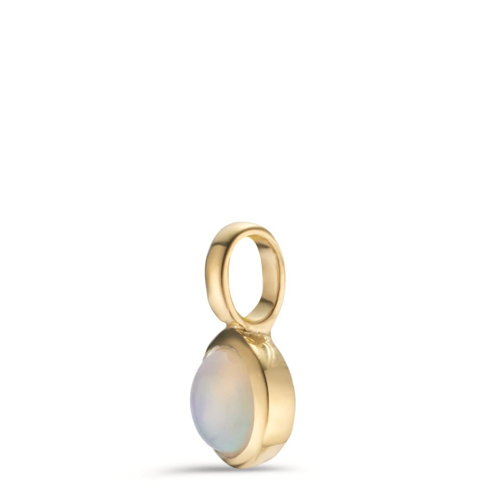 Pendant Silver Opal Yellow Gold plated Ø7.5 mm