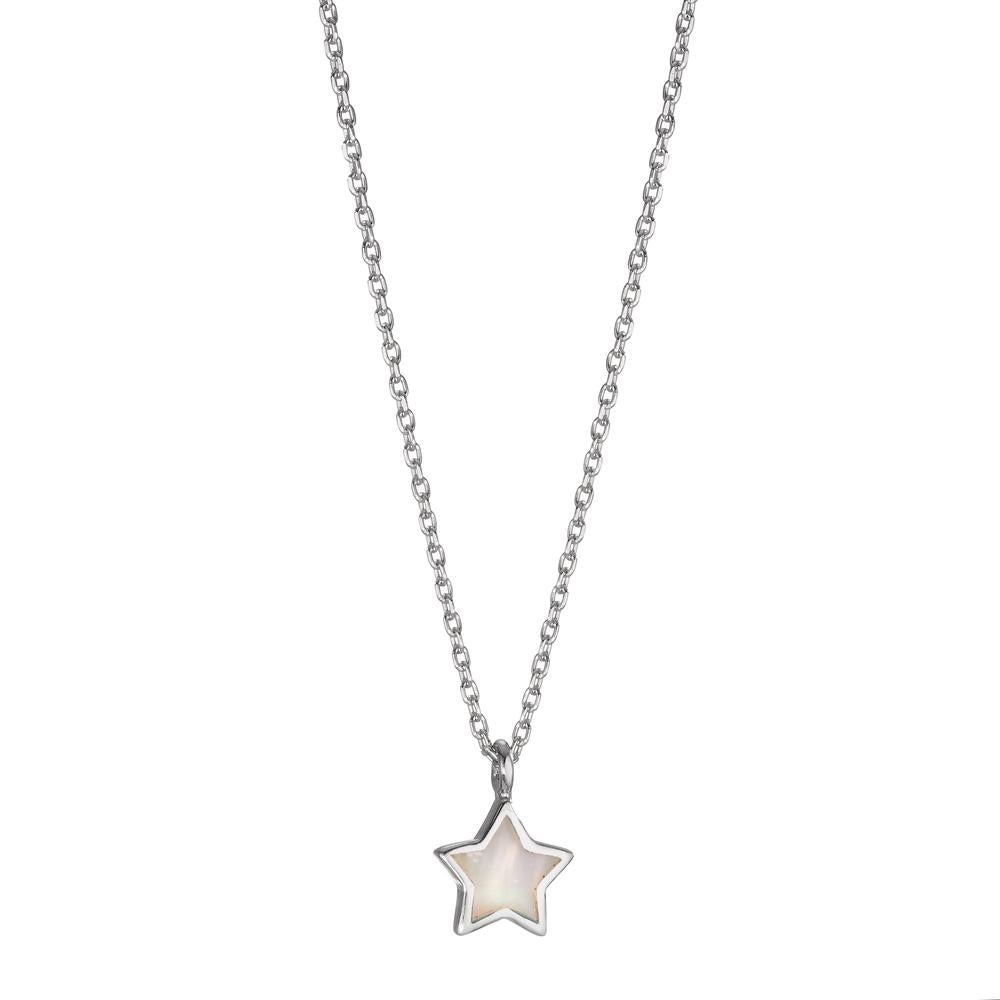 Necklace Silver Rhodium plated Mother of pearl Star 40-42 cm Ø7.5 mm