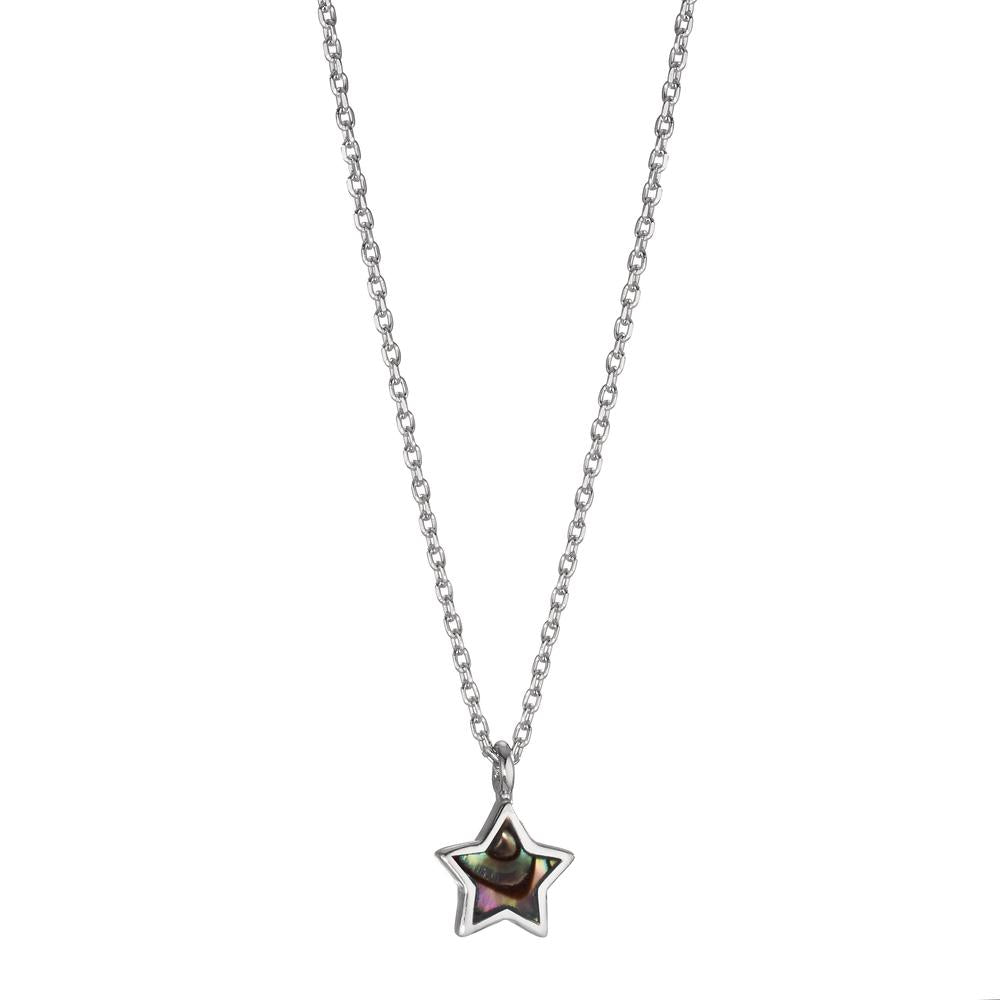 Necklace Silver Abalone Rhodium plated Star 40-42 cm Ø7.5 mm