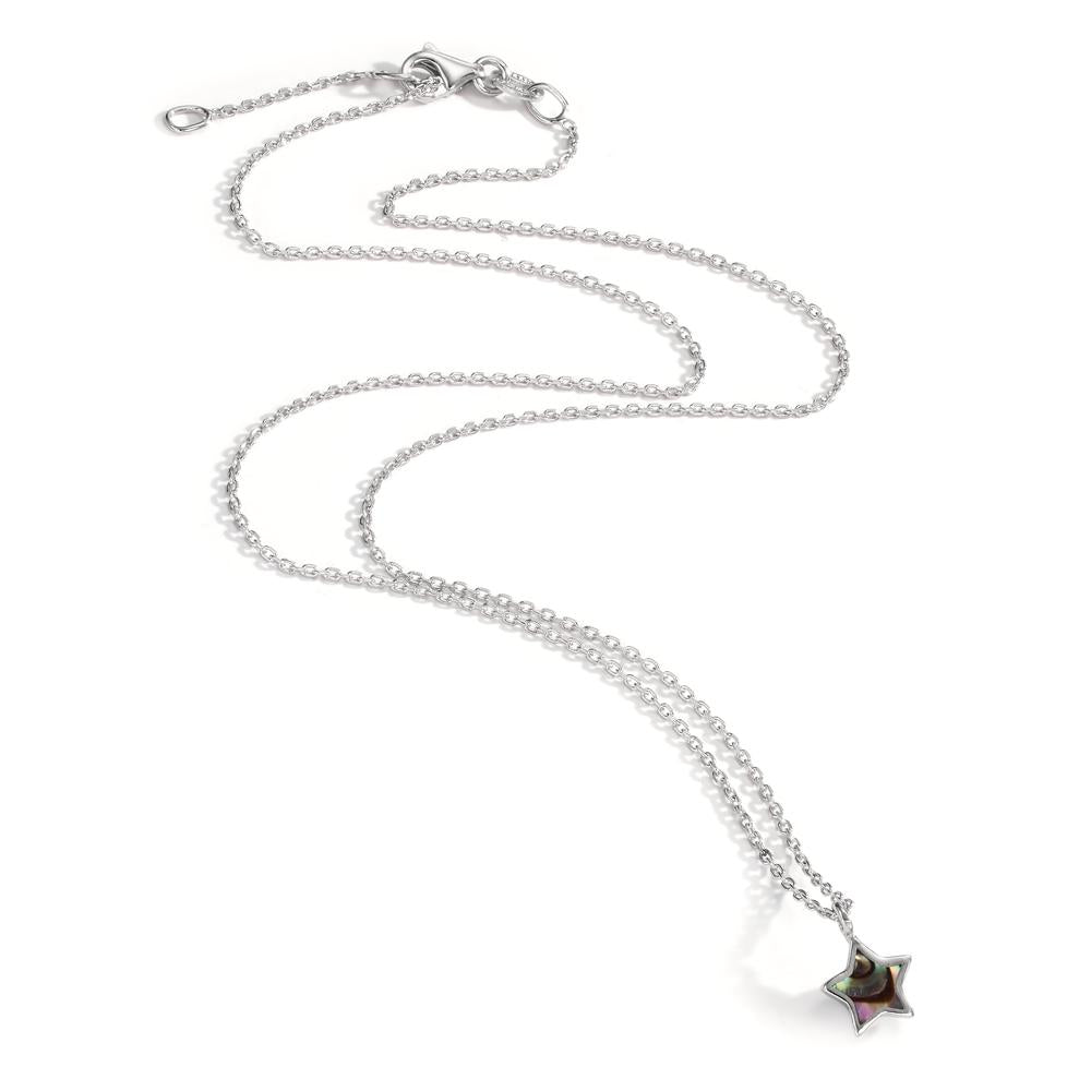 Necklace Silver Abalone Rhodium plated Star 40-42 cm Ø7.5 mm